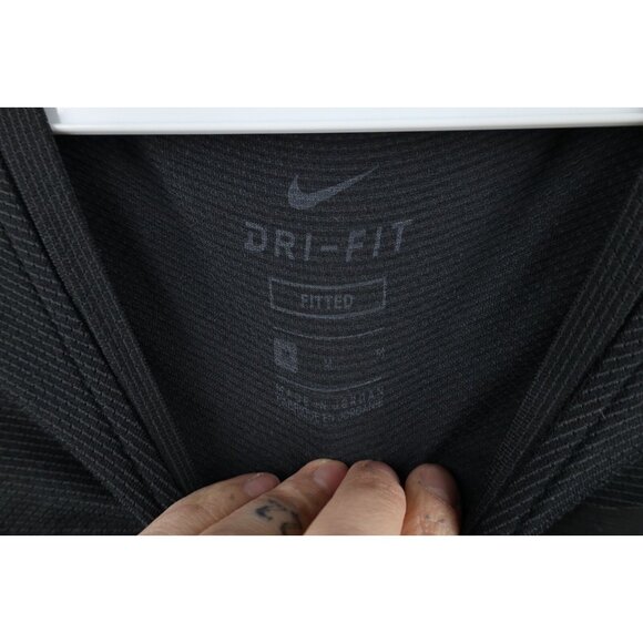 Nike Pro Mens Medium Fitted Striped Knit Running Jogging Gym Training T-Shirt - Picture 8 of 14